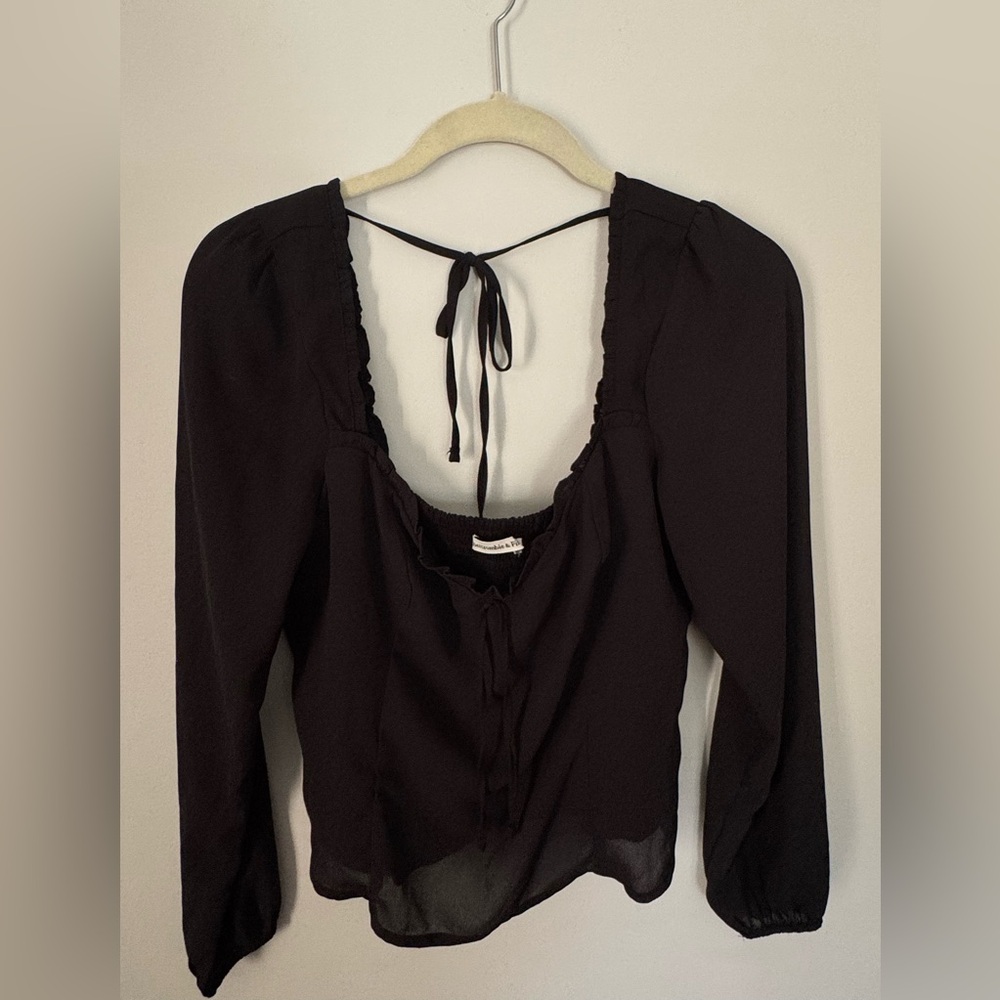 Abercrombie & Fitch Black Tie Blouse